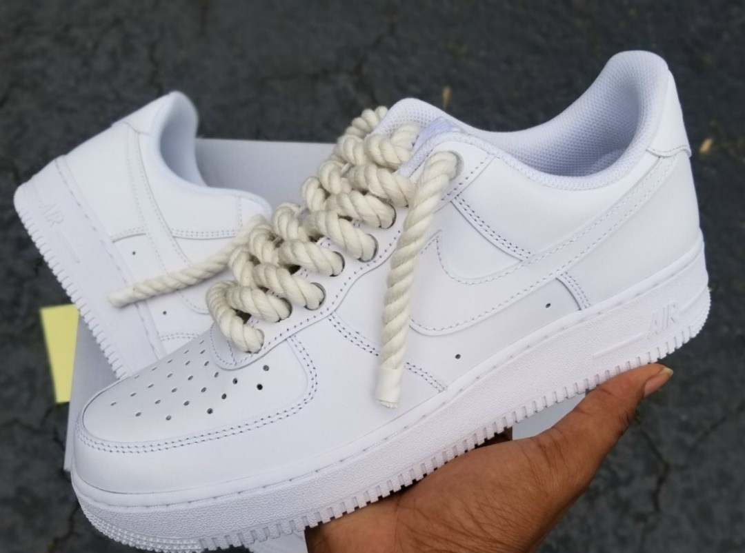 nike air force 1 custom rope lace crep select,nike air force 1 low triple white,nike air force 1 rope,nike air force 1 custom rope lace,air force 1 rope laces