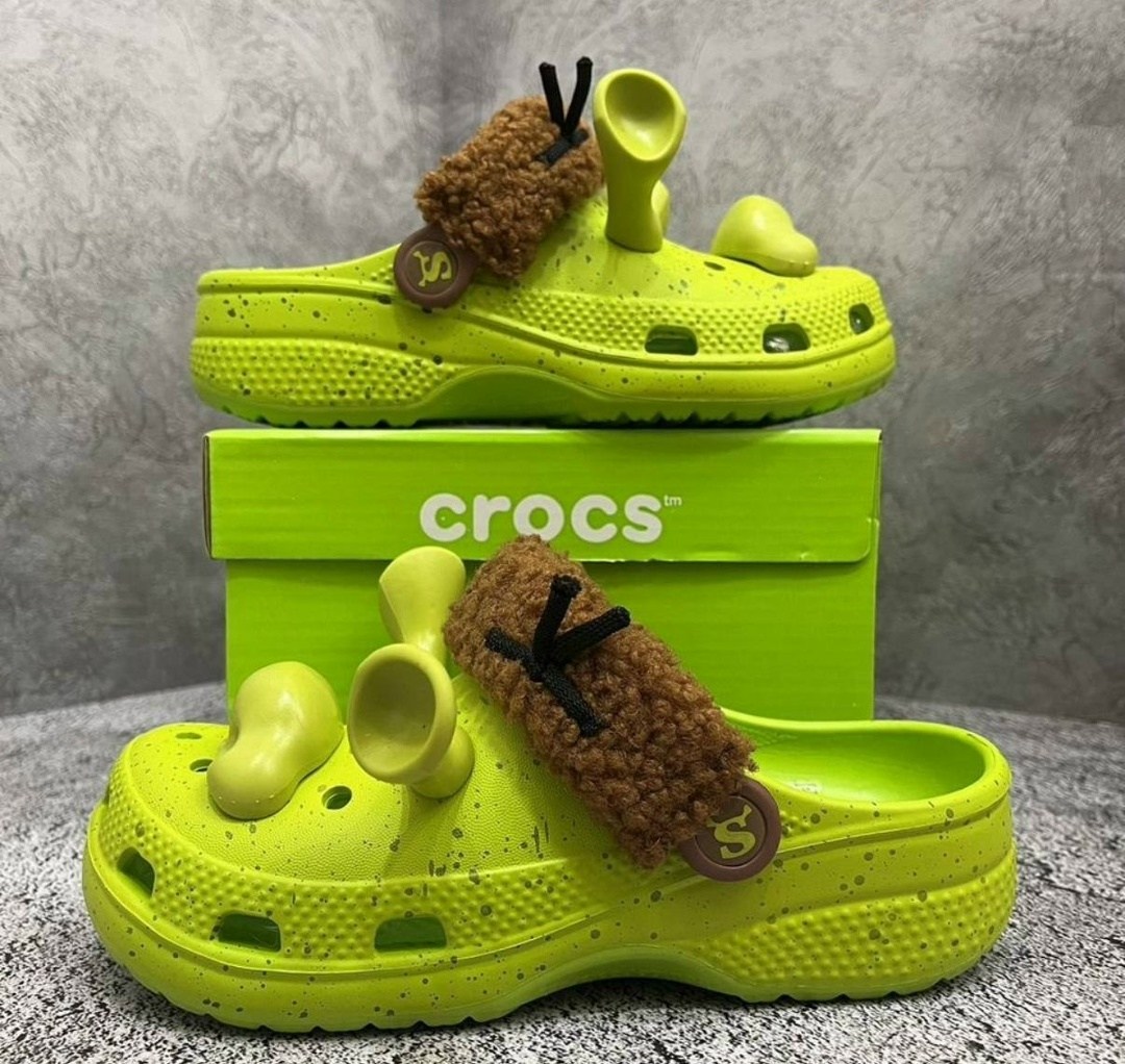 сандалии x dreamworks classic clog 'shrek' crocs, зеленый,crocs classic clog,crocs classic clog dreamworks shrek,x crocs classic clog,клогги для детей crocs classic clog dreamworks shrek зеленый