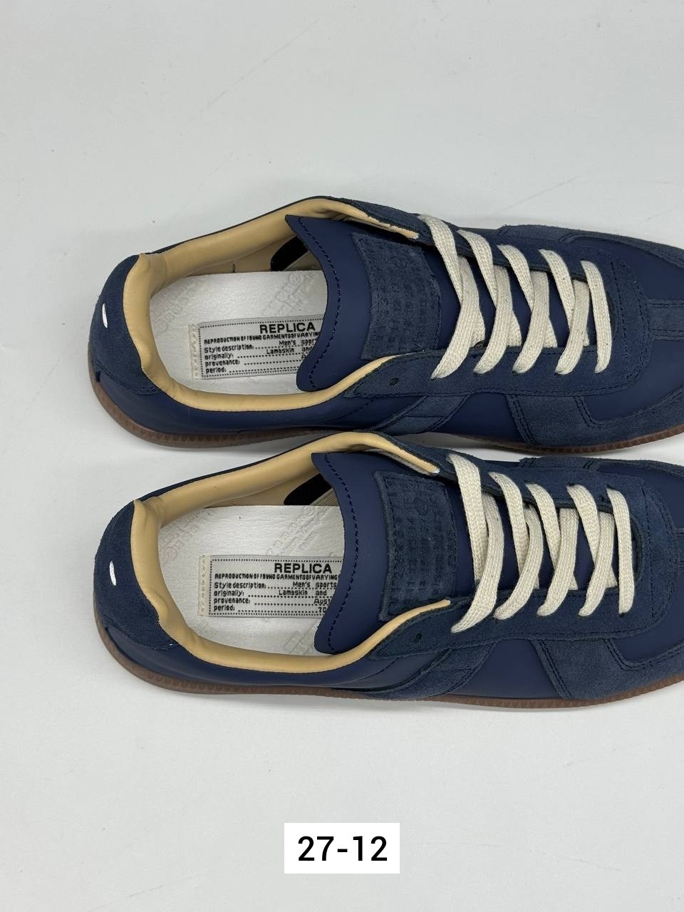 ,мейсон марджела реплика кроссовки,navy blue maison margiela sneakers,кроссовки maison margiela replica low синий,maison margiela replica кроссовки