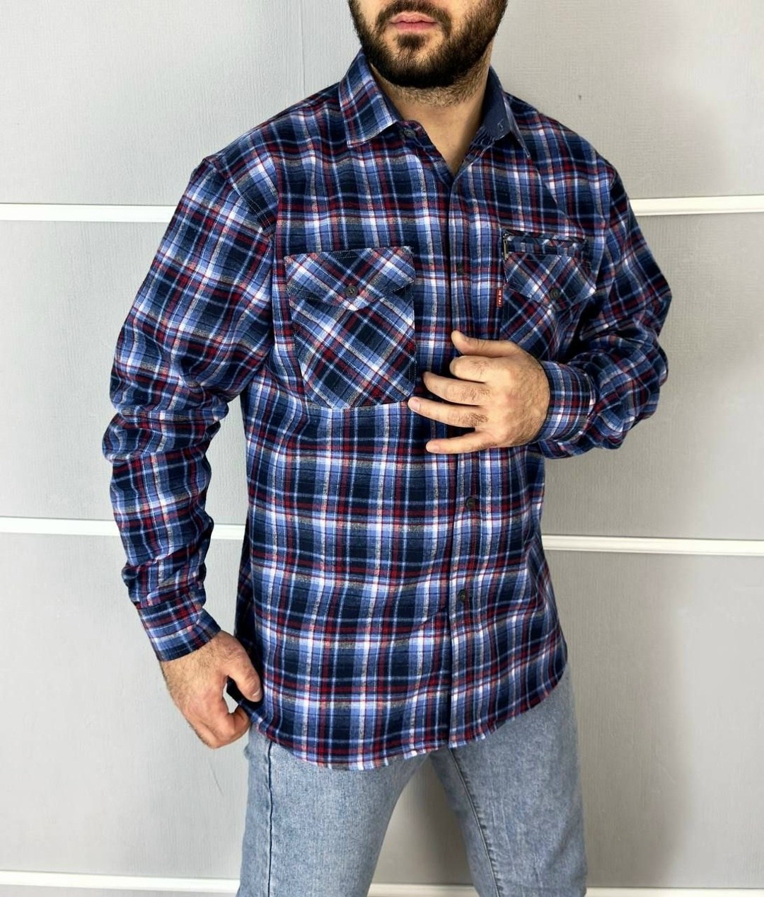 рубашка в клетку теплая h&h fashion,рубашка мужская,рубашка теплая в клетку,рубашка теплая в клетку с длинными рукавами,клетчатая мужская рубашка