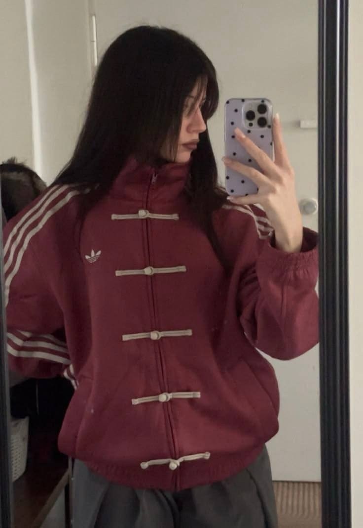 китайский стиль,стильные наряды,adidas мужская и женская классическая новая китайская замшевая куртка jy8276,модная куртка,adidas chinese new year jacket