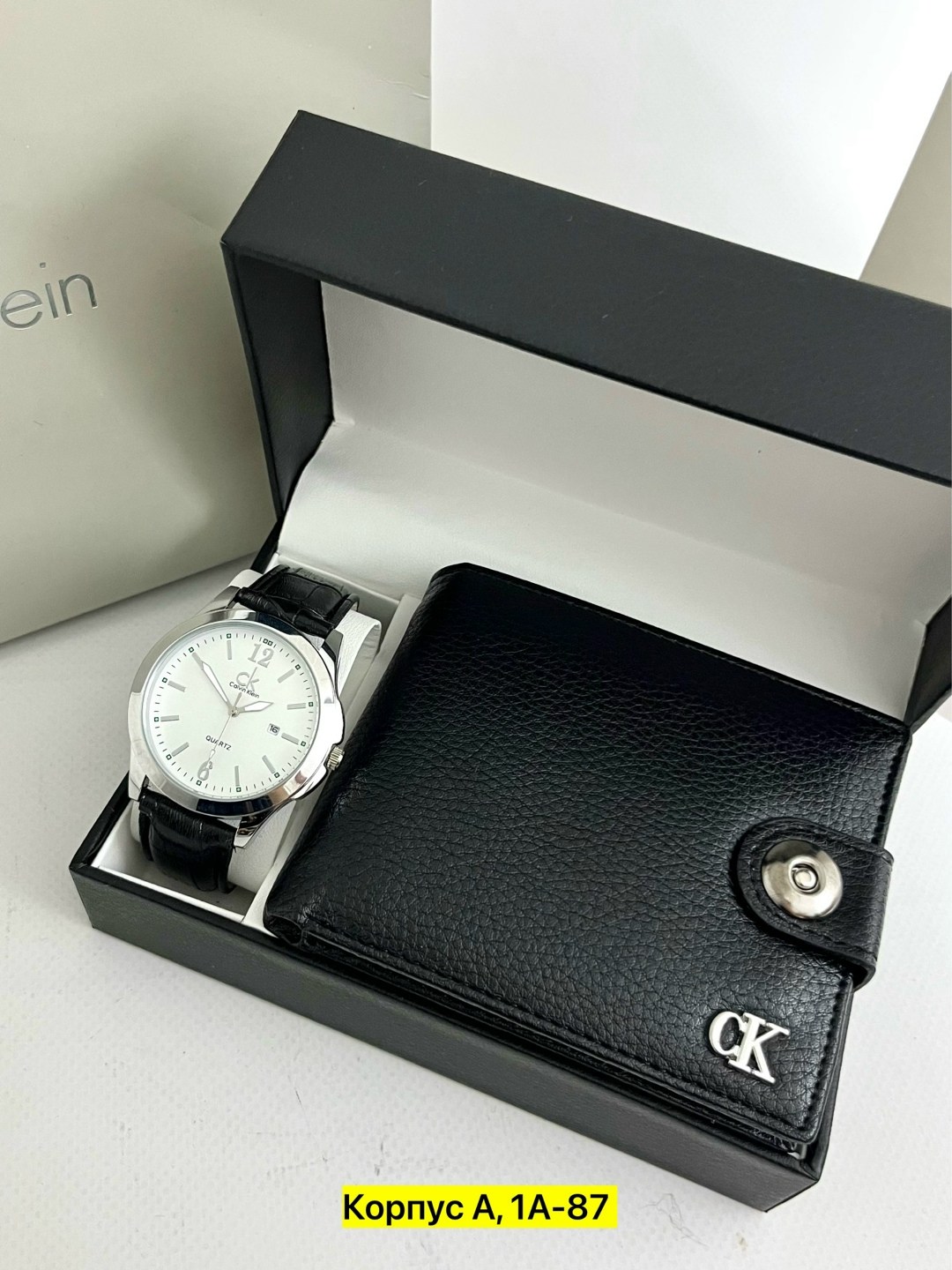 портмоне и часы подарочный бокс calvin klein,часы для мужчин,мужской подарочный набор,мужские наборы,подарочный набор