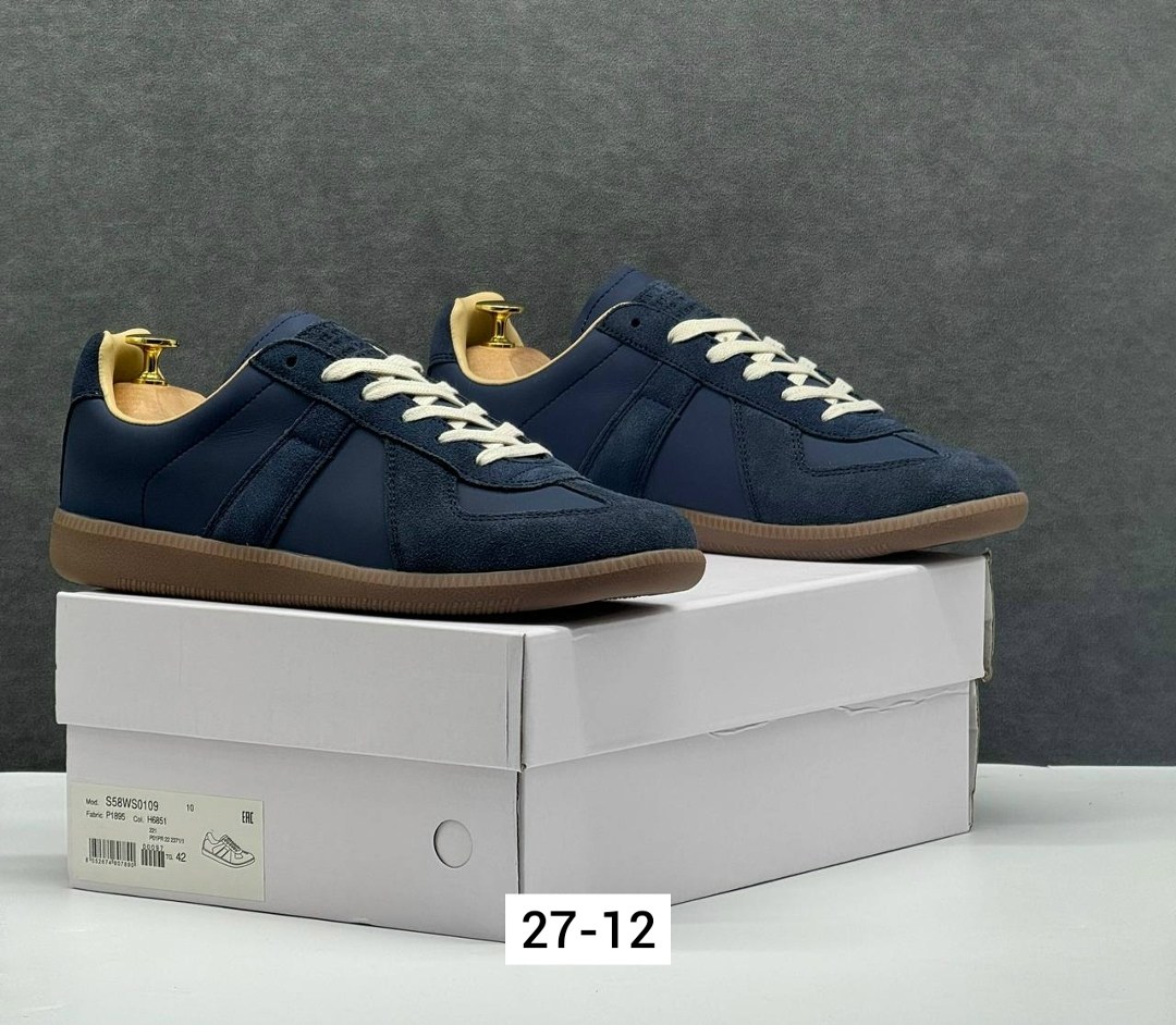 ,мейсон марджела реплика кроссовки,navy blue maison margiela sneakers,кроссовки maison margiela replica low синий,maison margiela replica кроссовки