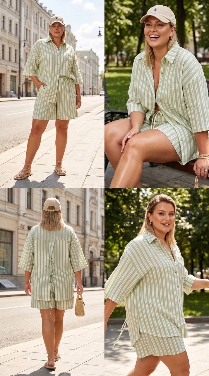 костюм летний с шортами рубашкой льняной в полоску из льна betrendy wear,платья рубашка,,костюм женский летний с шортами и рубашкой из льна,платья рубашка повседневное