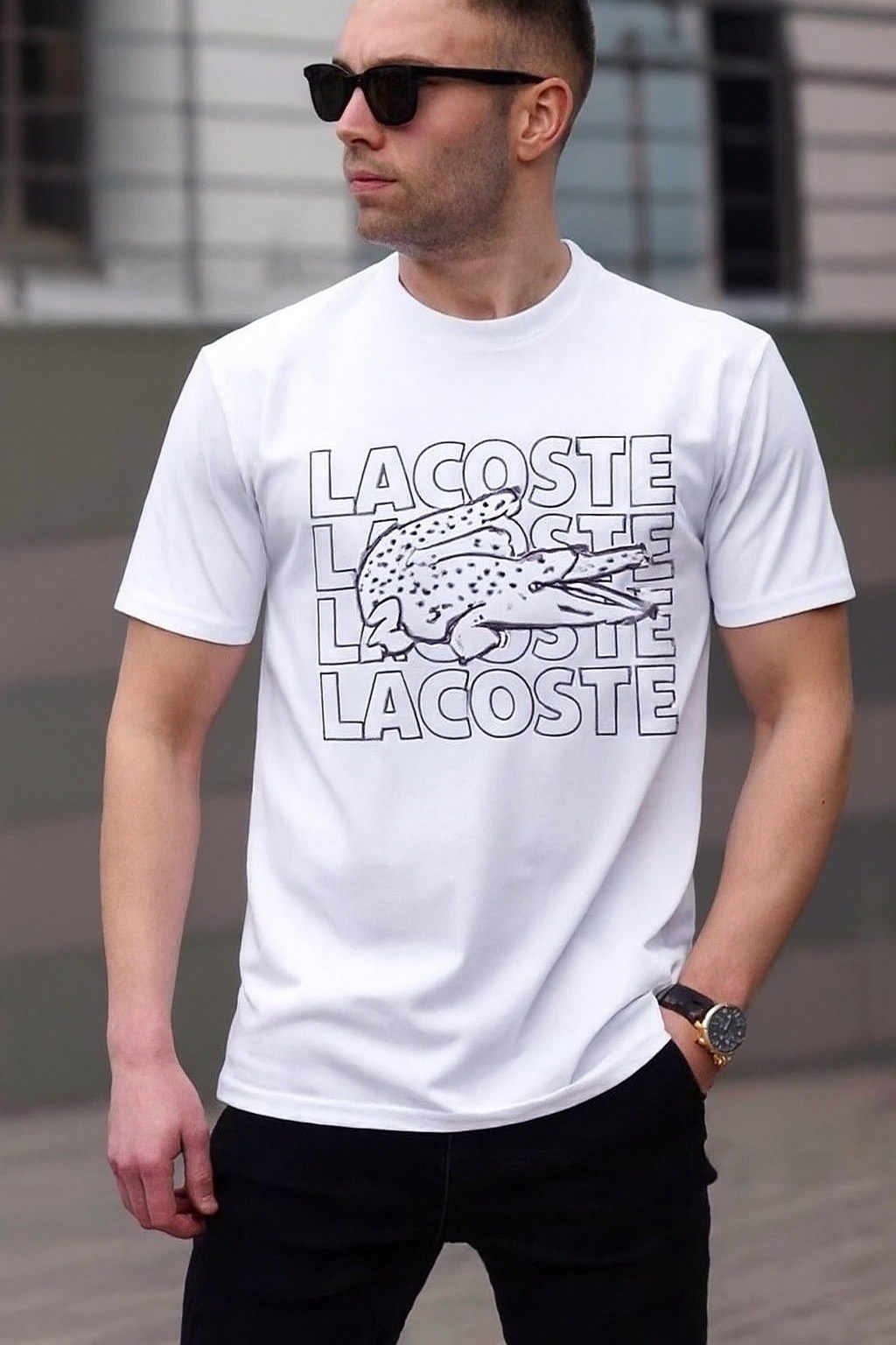 мужская футболка,футболка lacoste,футболка с принтом лакосте,футболки мужские брендовые,футболка мужская белая