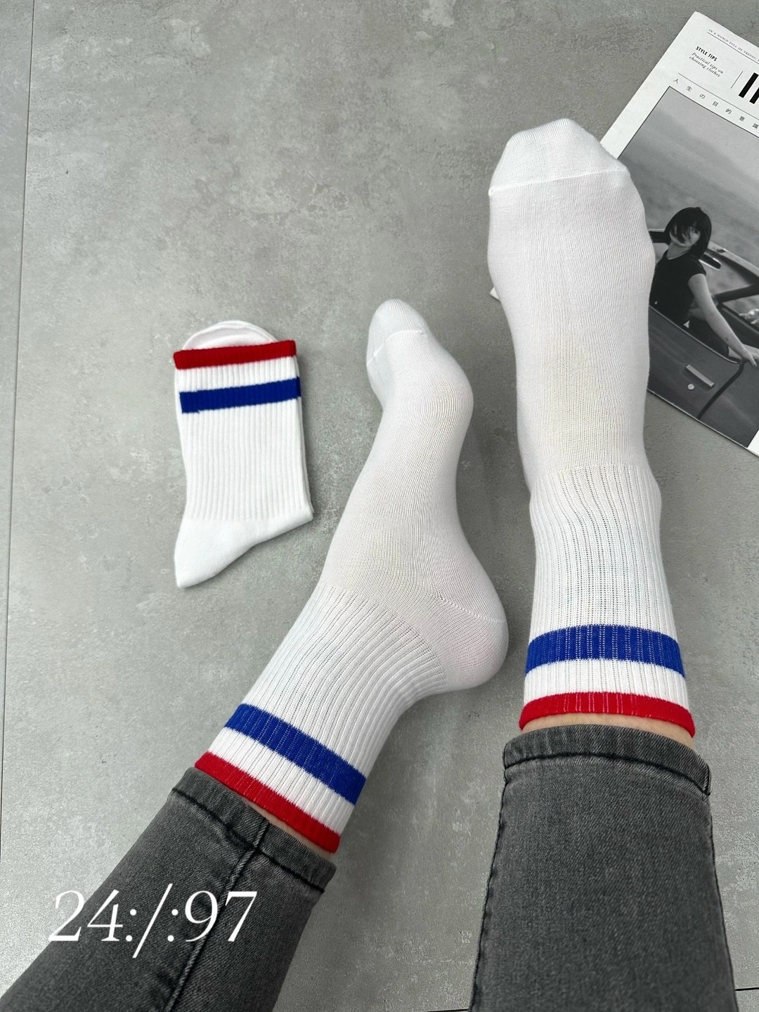 хлопковые носки,белые носки высокие,модные белые носки,носки с полосками,спортивные носки
