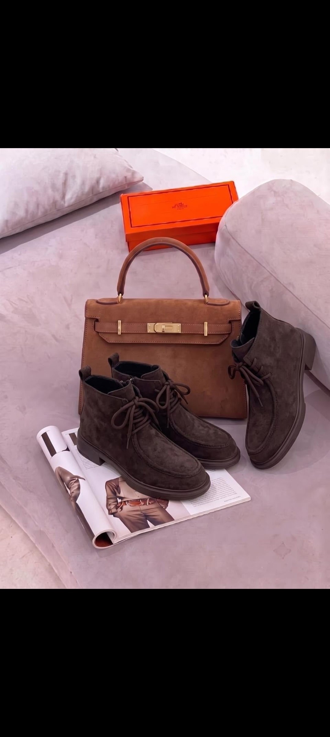,ботинки hermes,ботинки loro piana,замшевые ботинки, женская