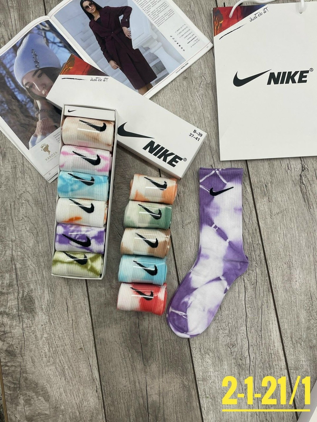 женские носки набор,упаковка носков,носки женские,комплект носков nike,носки женские 10 пар
