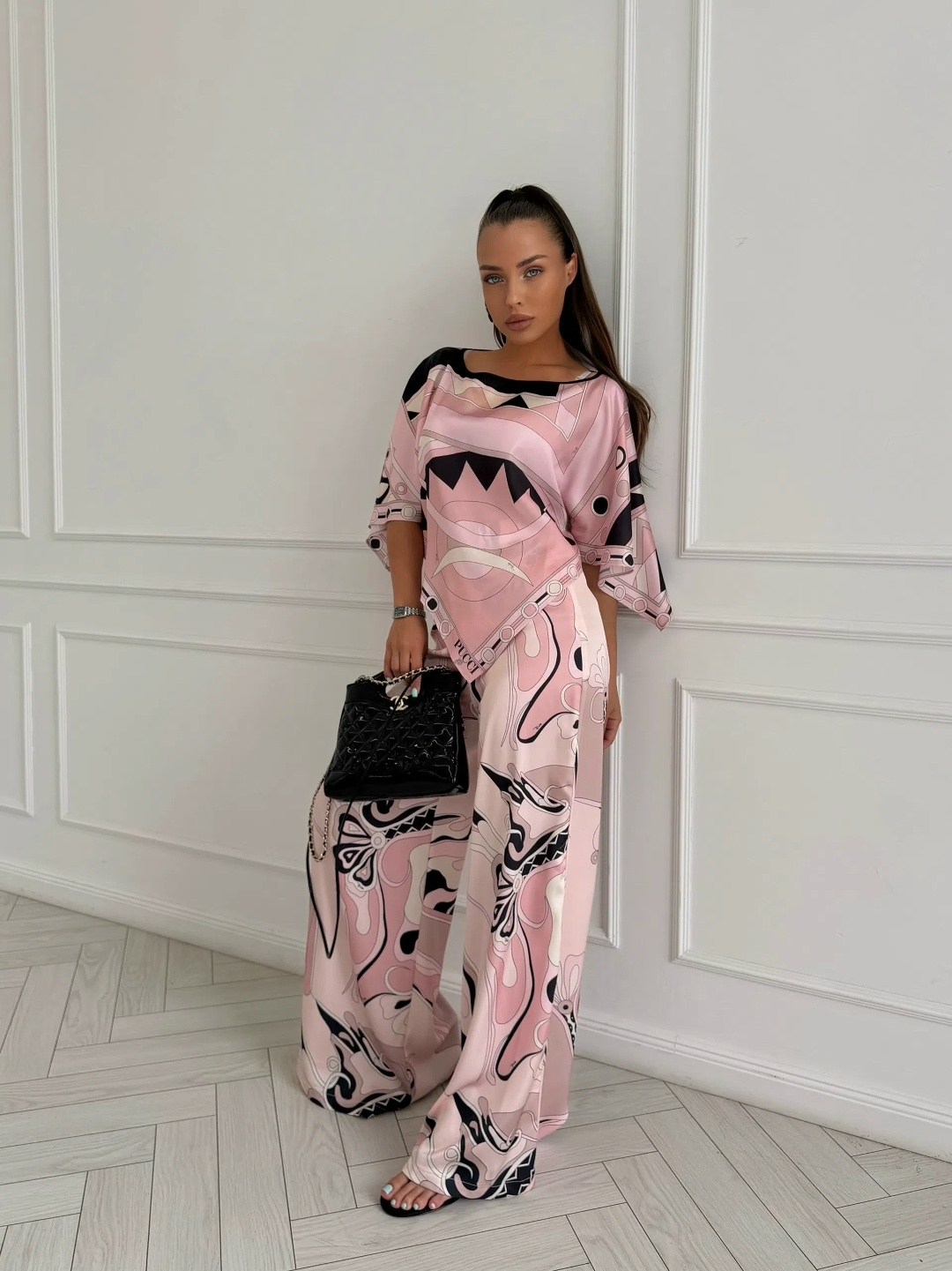 шелковый костюм в пижамном стиле trend.collection 232120803,шелковый костюм в пижамном стиле trend.collection,шелковый домашний костюм в пижамном стиле,костюм в пижамном стиле,пижамные костюмы