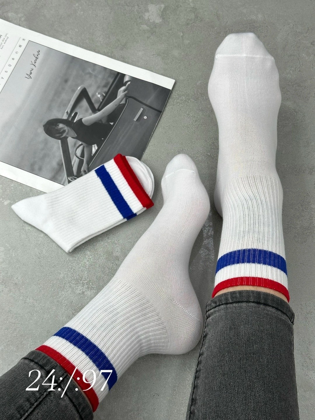 хлопковые носки,белые носки высокие,модные белые носки,носки с полосками,спортивные носки