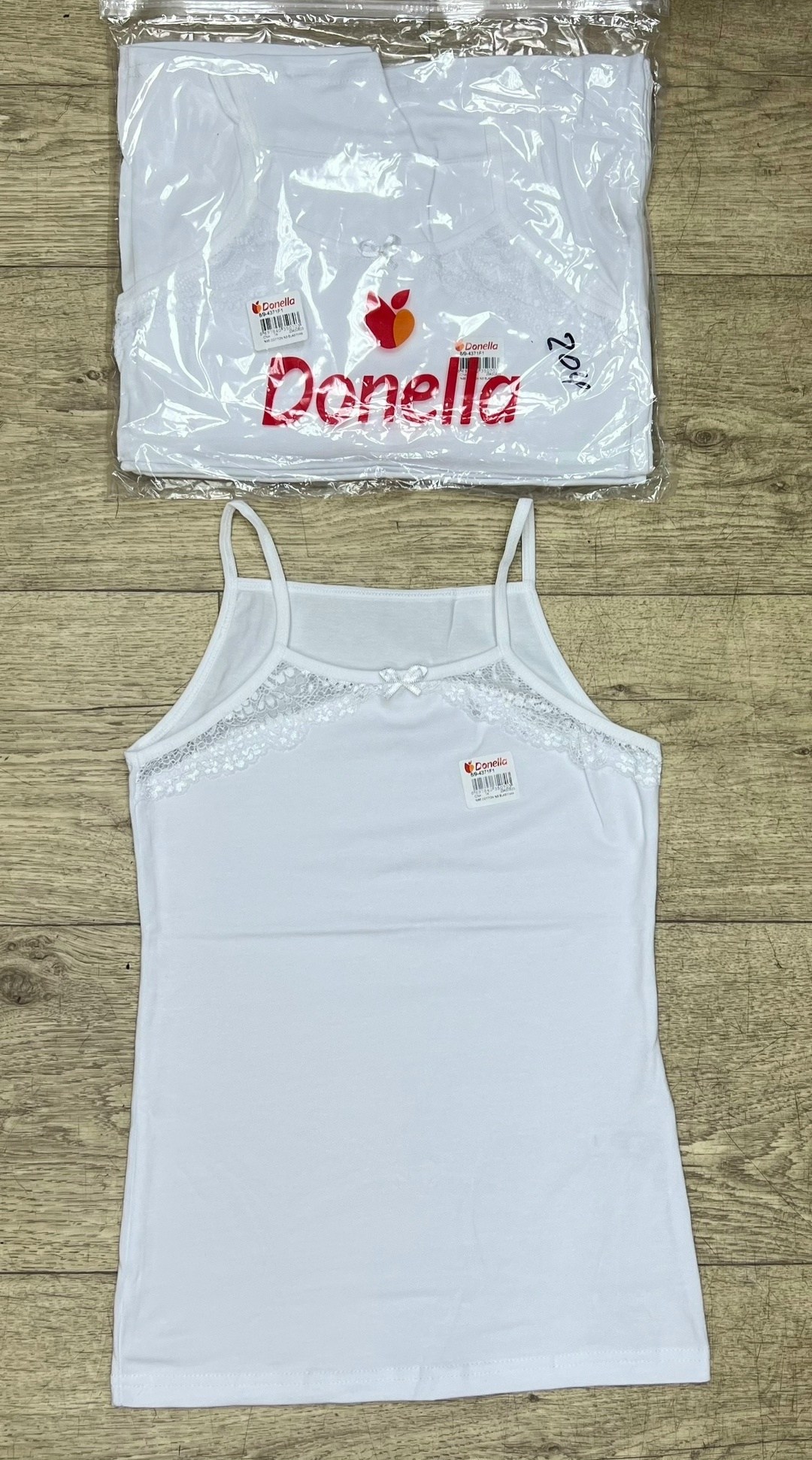майка на бретелях для девочки donella,майка для девочек donella,маечка для девочки donella,майка бельевая donella,комплект бельевых маек donella