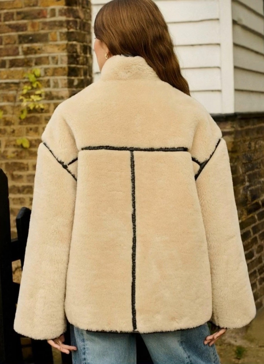 ecru cream borg duffle fleece jacket,флисовая куртка borg duffle next бежевый,пальто женские,шуба искусственная женская,пальто из овчины