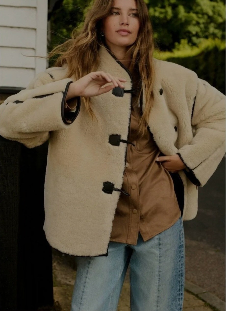 ecru cream borg duffle fleece jacket,флисовая куртка borg duffle next бежевый,пальто женские,шуба искусственная женская,пальто из овчины