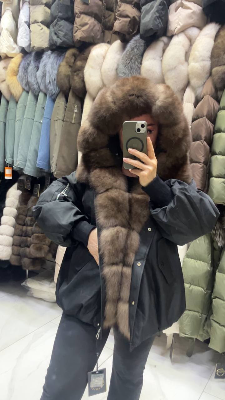 парка с натуральным мехом,парка женская с натуральным мехом,парка с мехом,парка с соболем,меховая парка
