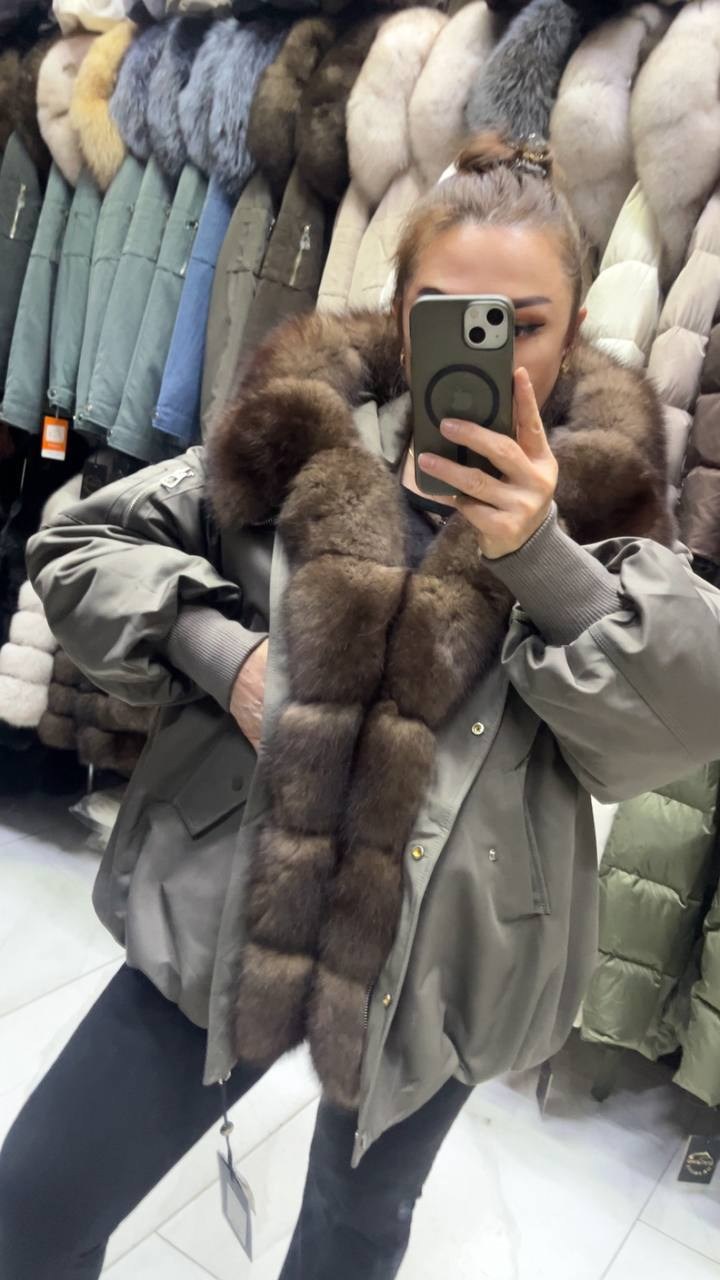парка с натуральным мехом,парка женская с натуральным мехом,парка с мехом,парка с соболем,меховая парка
