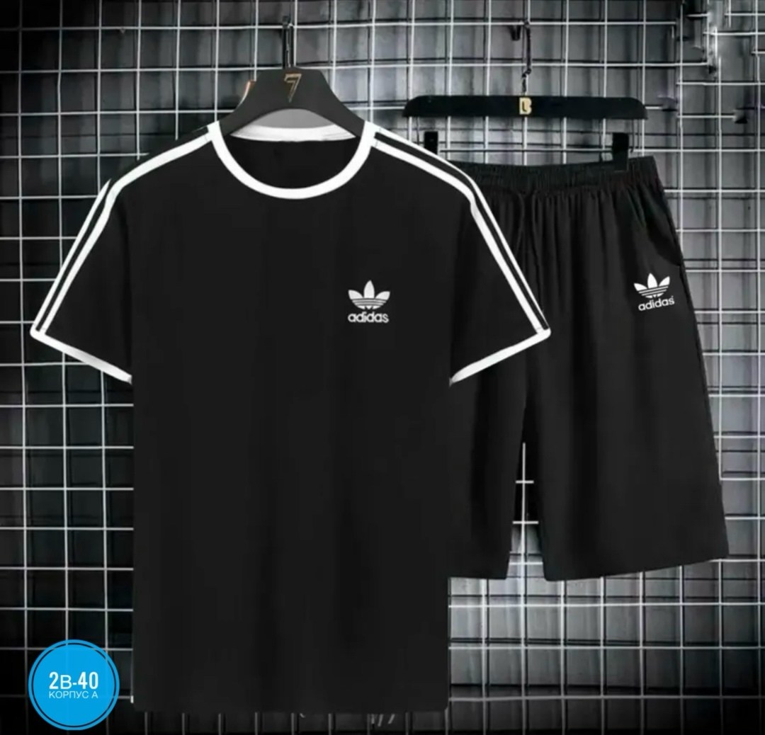 спортивный костюм adidas,комплект футболок adidas,комплект одежды adidas,костюм спортивный мужской,комплект футболка и шорты
