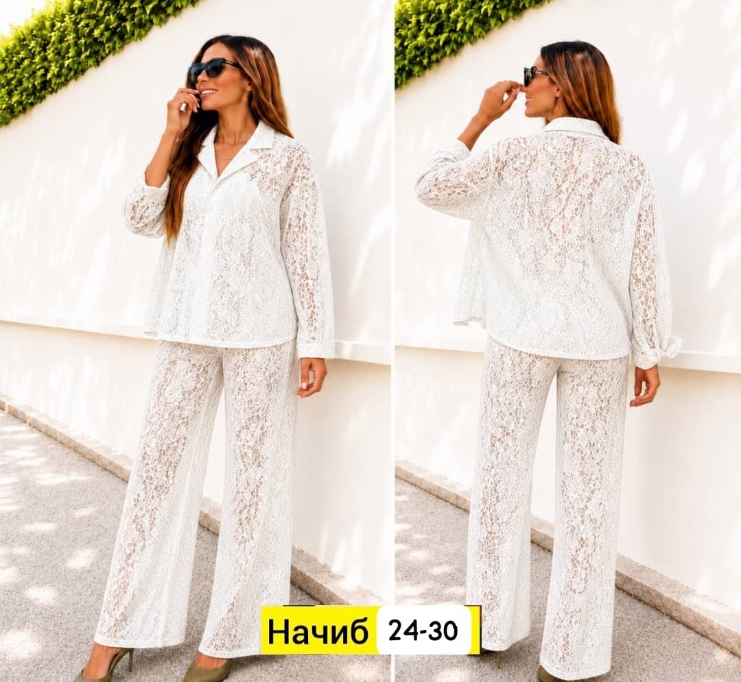 брючный костюм с кружевным,костюм двойка гипюр,костюм женский брючный,костюм брючный белый,женские костюмы