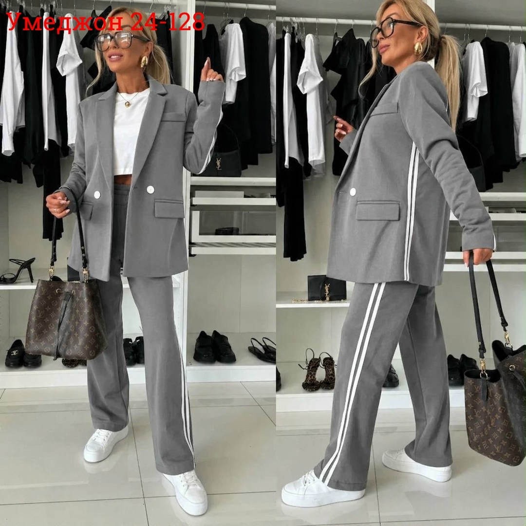 костюм брючный серый osa style,брючный костюм,костюм женский,женский брючный костюм,брючный классический костюм