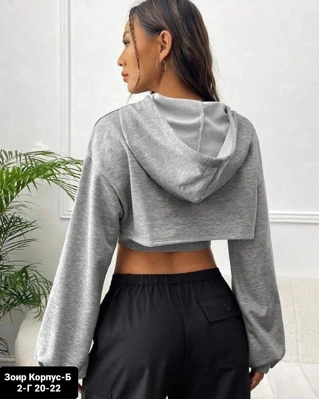 комплект кроп-худи и топик,oversized hoodie,комплект кроп-топ и худи свободного кроя,кофта с капюшоном,толстовка и свитшот