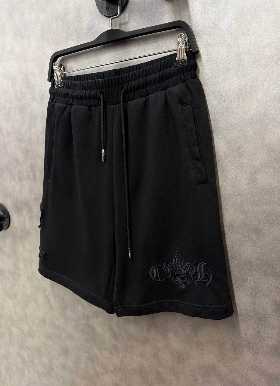 шорты chrome hearts,шорты черные,шорты повседневные,шорты мужские,шорты филипп плейн мужские