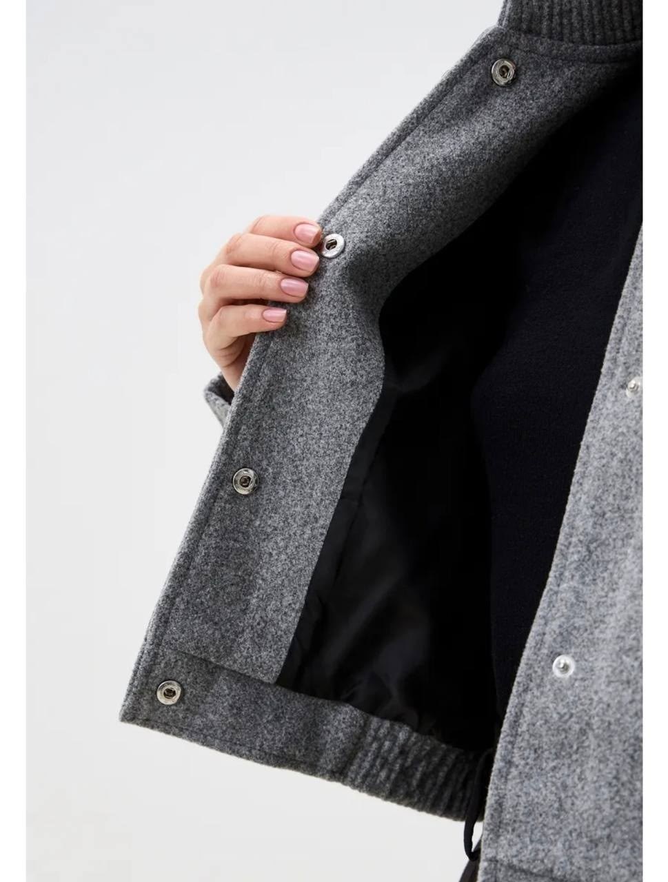 куртка бомбер,куртка-бомбер oversize из ткани с ворсом серый,женская куртка бомбер,бомбер серый,бомбер пальто