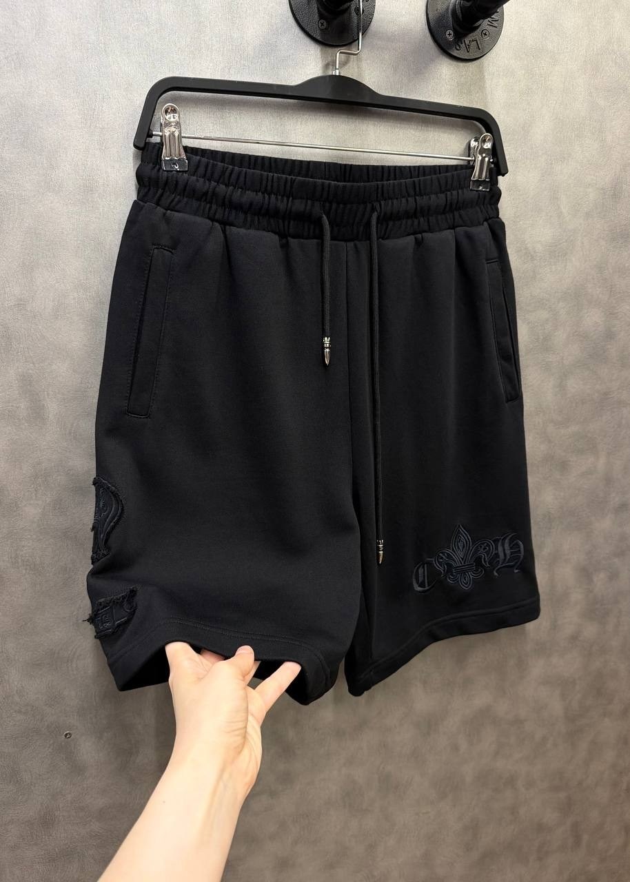шорты chrome hearts,шорты черные,шорты повседневные,шорты мужские,шорты филипп плейн мужские