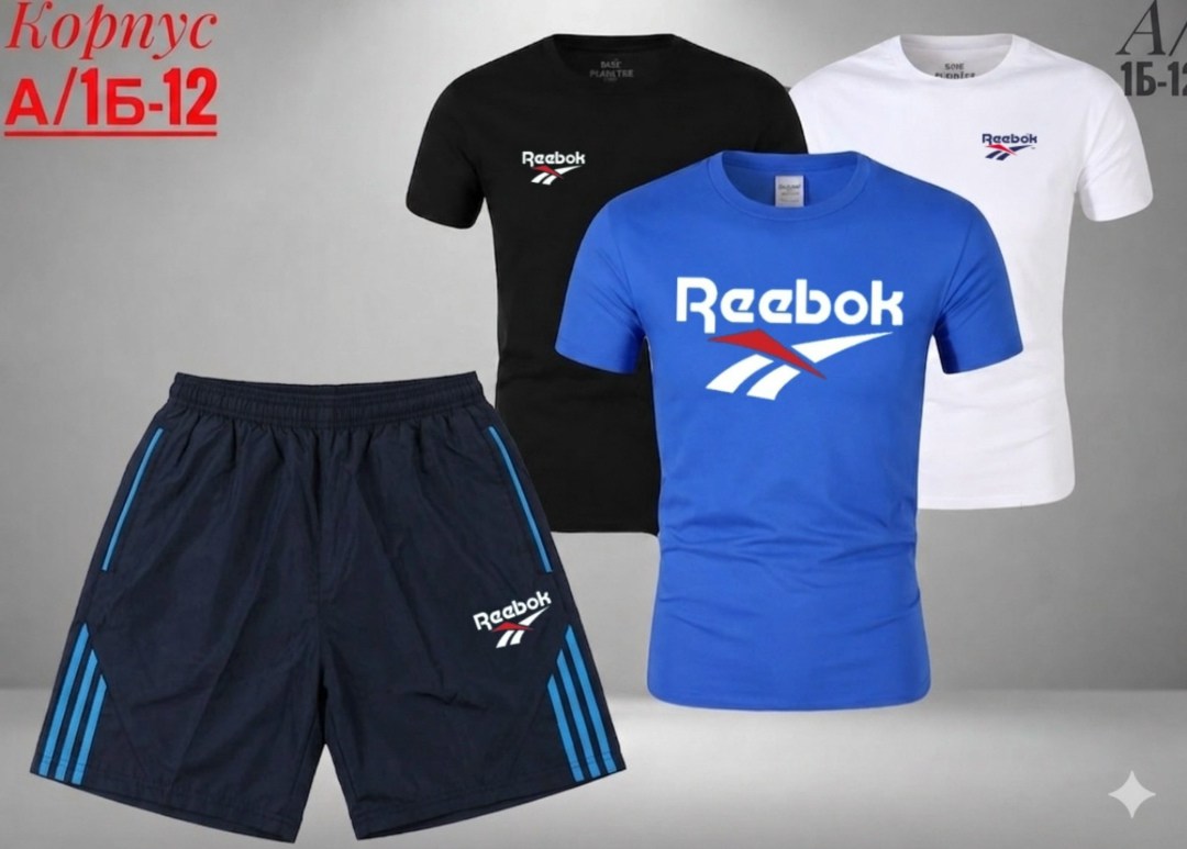 футболка мужская reebok,футболки комплект,футболка reebok,костюм мужской