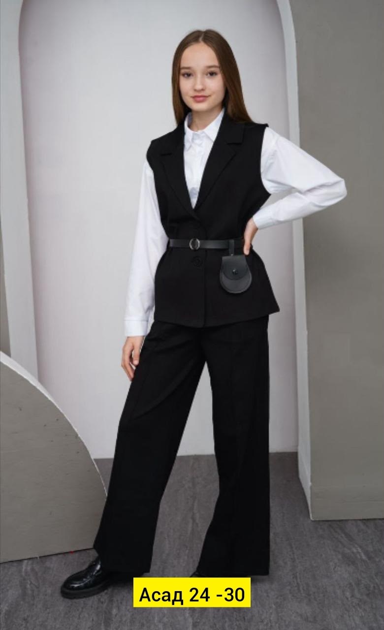школьный костюм двойка с брюками палаццо и жилетом sheng yuan fashion,брючный школьный костюм с жилетом blacknina,костюм брючный школьная форма для девочки payan,костюм школьный брючный с жилетом jute