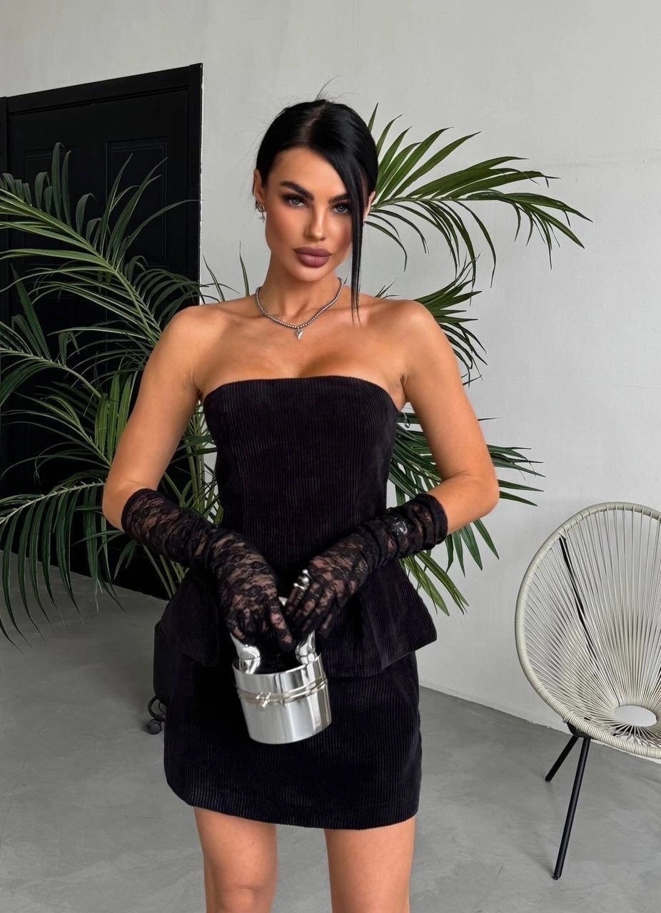 корсет юбка,мини-платье-бандо из бархата черного цвета bershka,платье,платье вечернее мини,платья мини