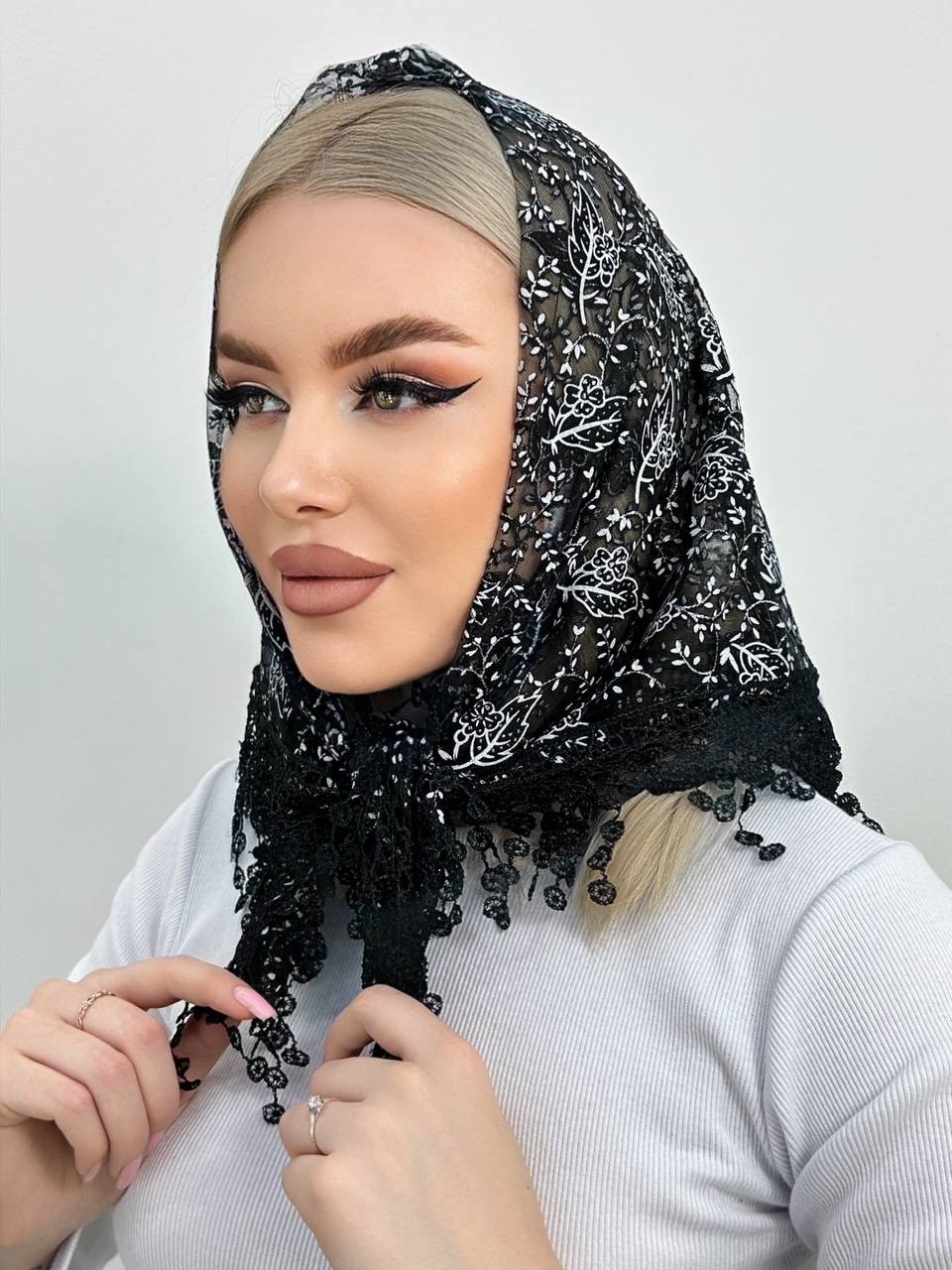 платок косынка ажурная на шею на голову женская,платок для храма женский,платок на голову женский,платки платок для храма,платок на голову женский для храма в церковь