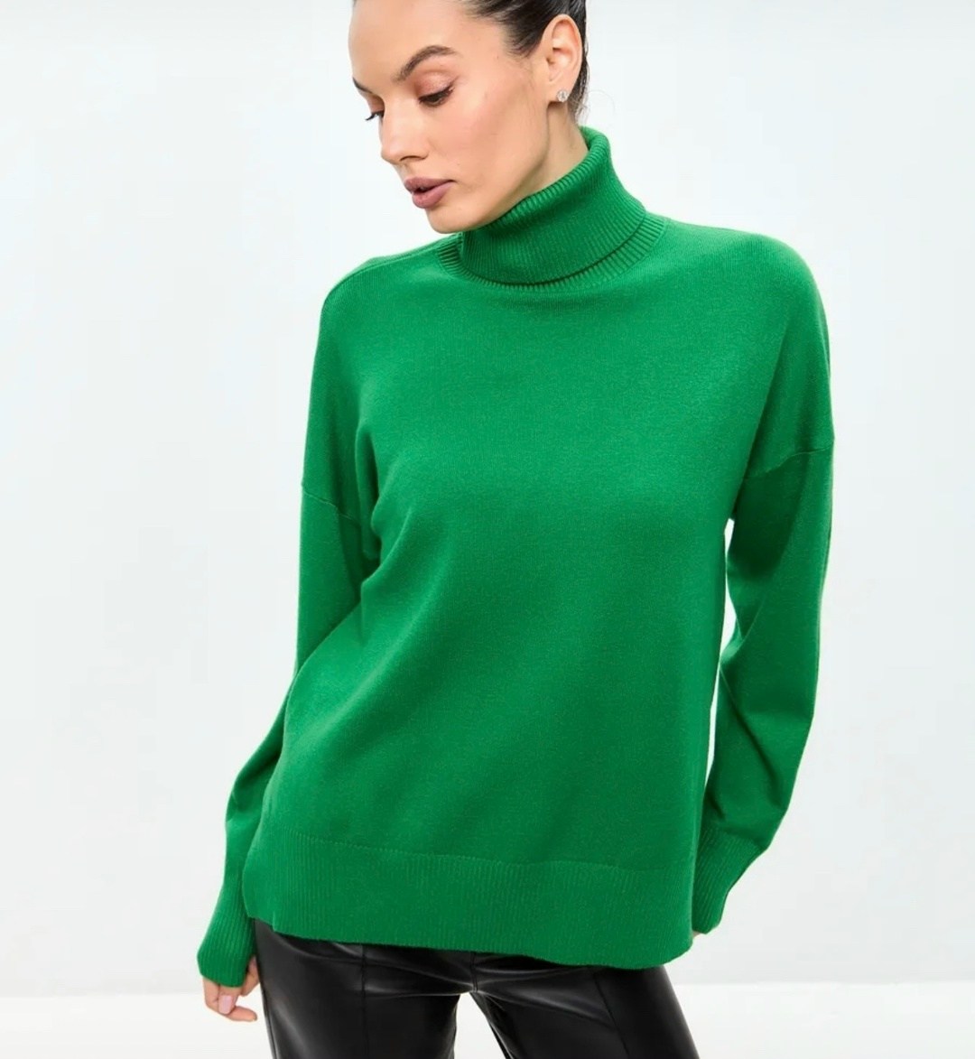 кофта оверсайз с горлом sara collection цвет зеленый,кофта оверсайз с горлом sara collection,zarina зеленый джемпер,свитер,джемпер женский с горлом свитер кашемир