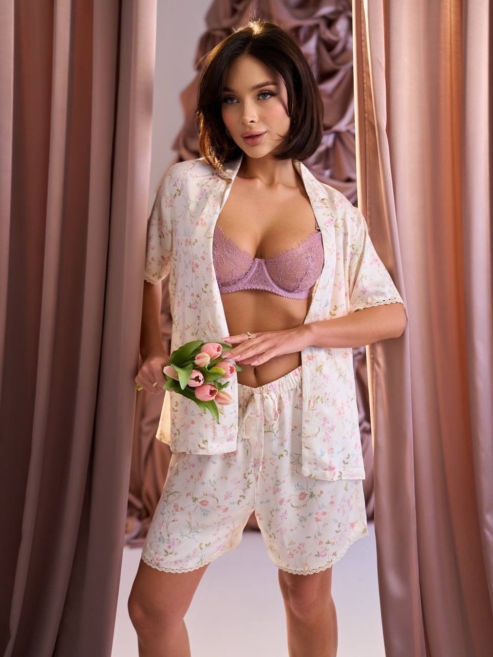 пижама aruelle freesia с шортами пудровый,костюм пижама с шортами,пижама женская с шортами aruelle freesia,пижама с шортами,пижама женская с шортами aruelle freesia пудровый