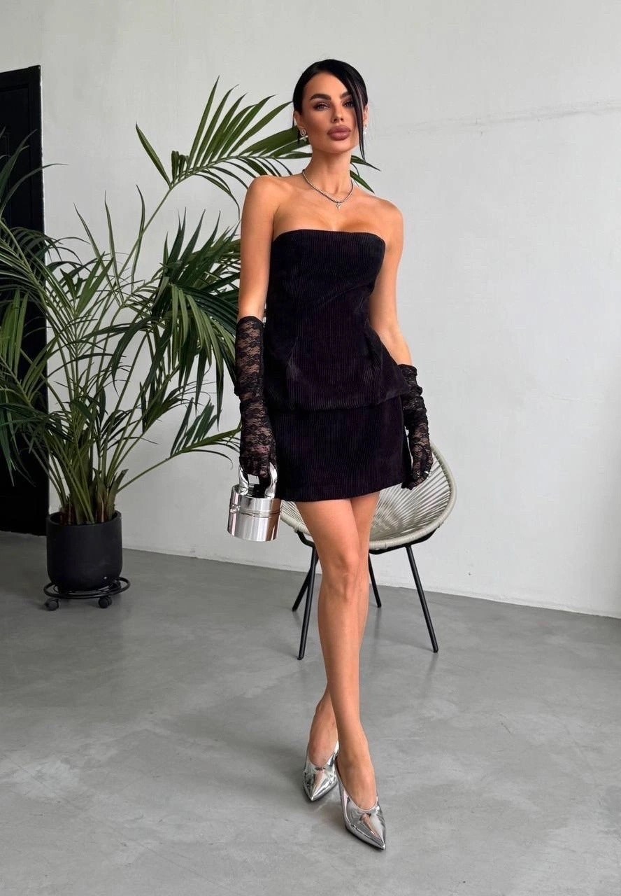 корсет юбка,мини-платье-бандо из бархата черного цвета bershka,платье,платье вечернее мини,платья мини