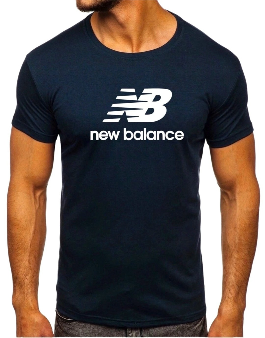 футболка new balance,футболка new balance футболка,футболка new balance мужская,футболка с коротким рукавом new balance essentials stacked logo cotton, синий,футболка с принтом essentials stacked logo
