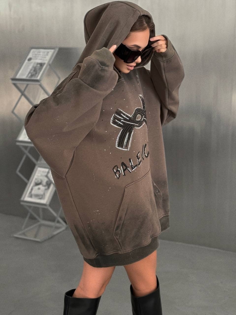 худи balenciaga,худи женская,кофта худи,оверсайз худи