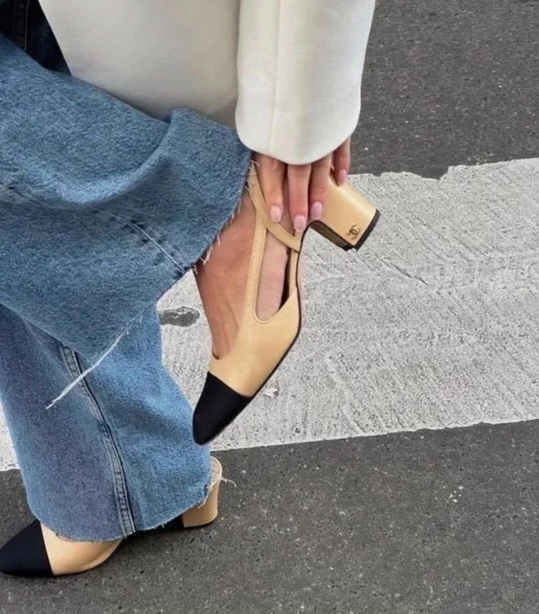 летние туфли на каблуке,туфли chanel slingback,стильная ,туфли каблук,туфли лодочки женские