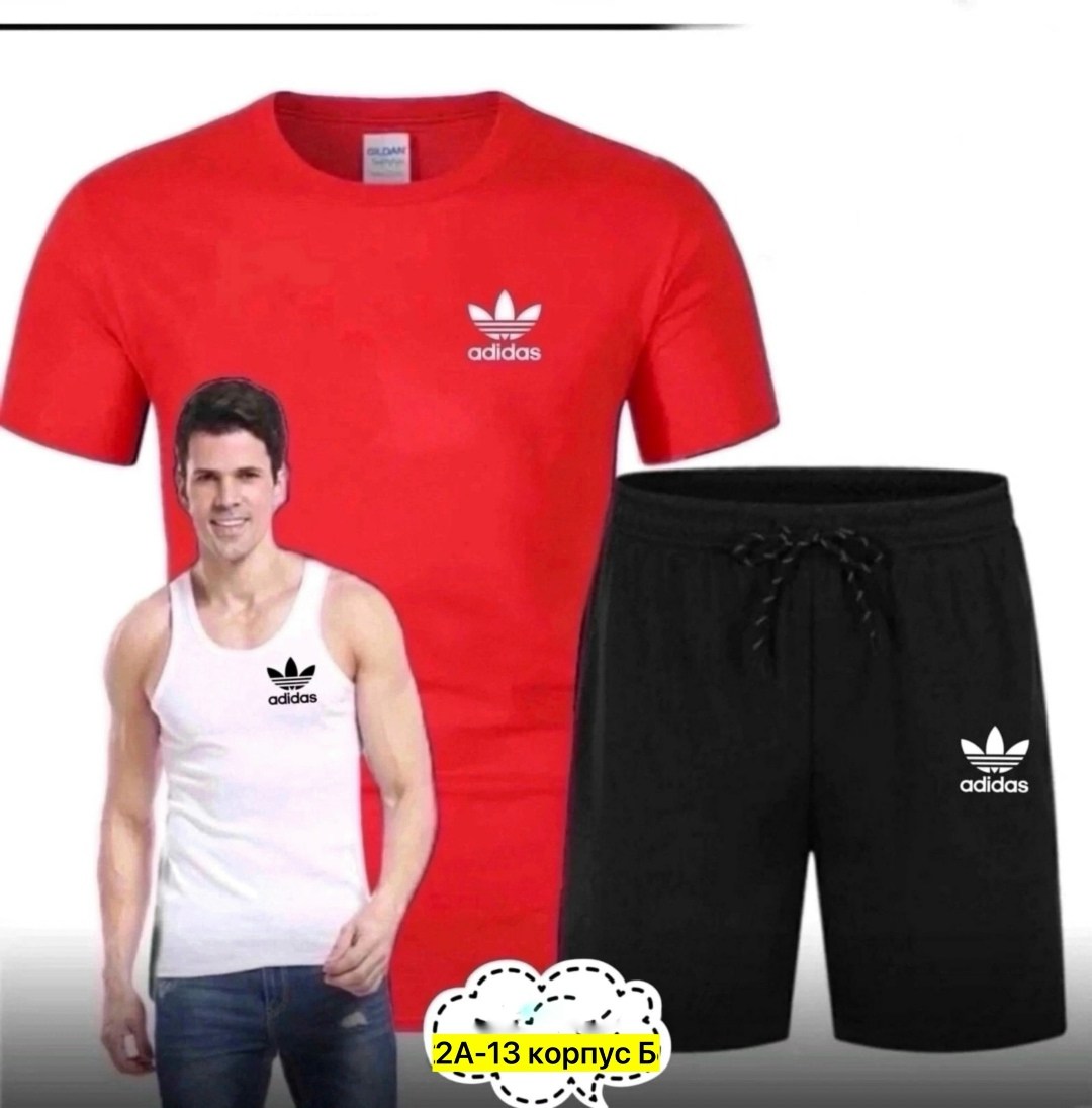 комплект футболок adidas,костюм для мужчин,мужской спорт,костюм спортивный мужской,комплект одежды adidas original