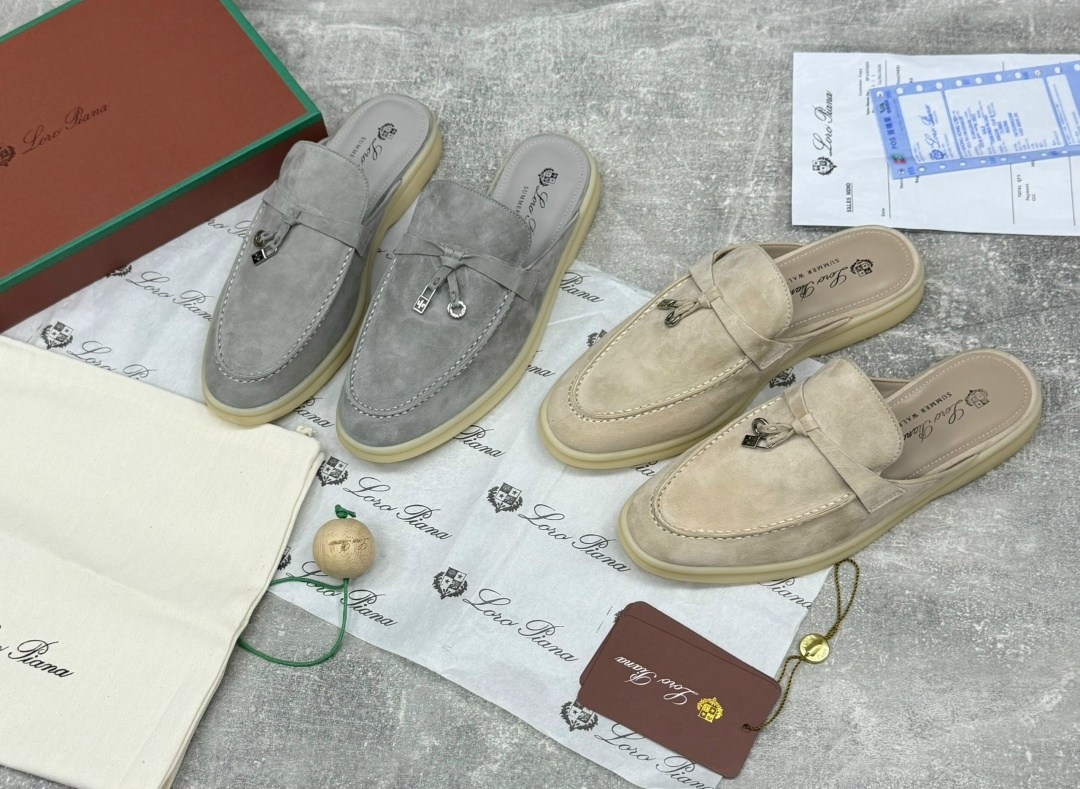 женские замшевые мюли loro piana бежевые,мюли loro piana,,лоферы loro piana,замшевые мюли