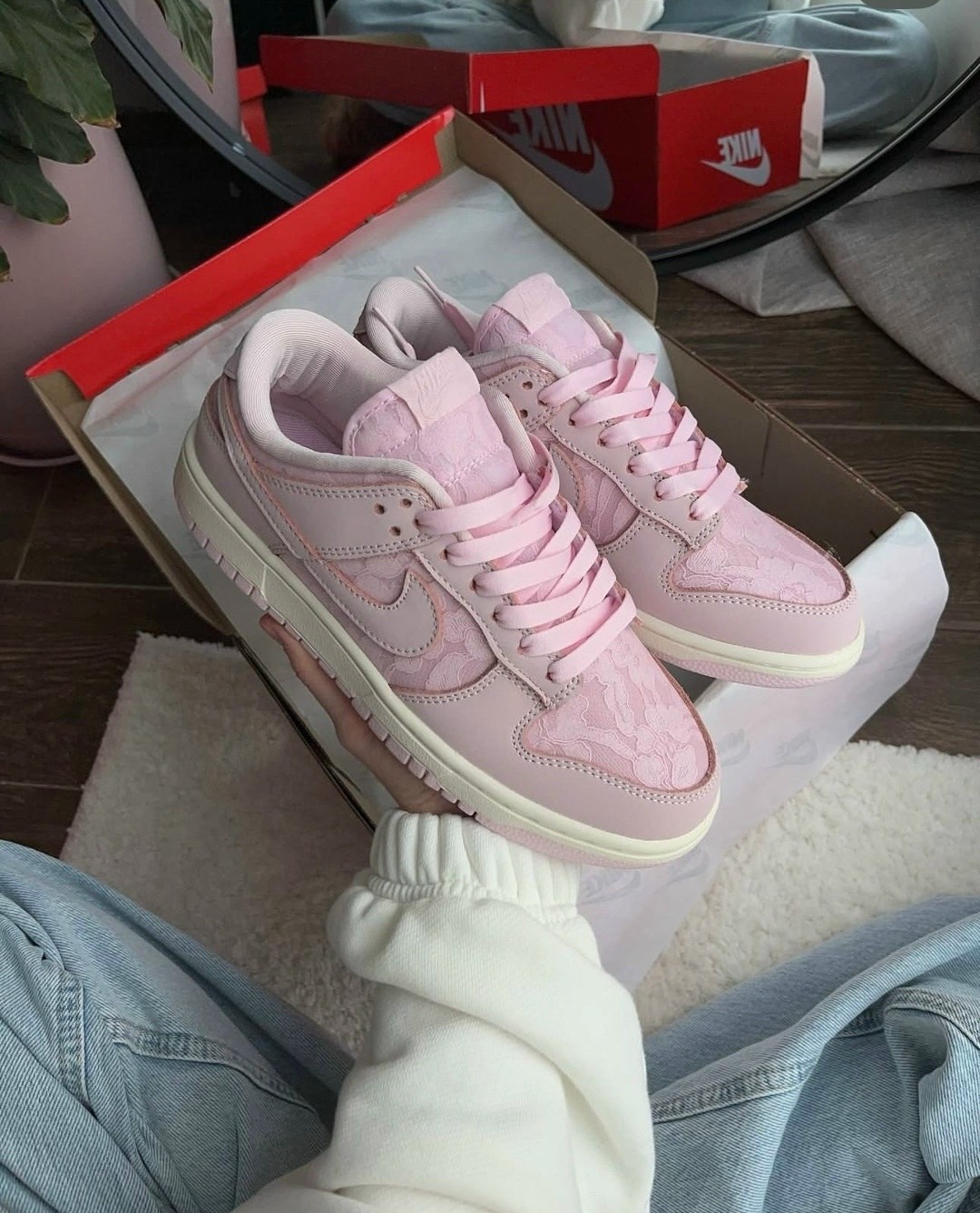 nike dunk low pink,dunk low nike,кроссовки,кроссовки nike wmns dunk low 'lace pack - regal pink' розовый,розовые nike dunk low