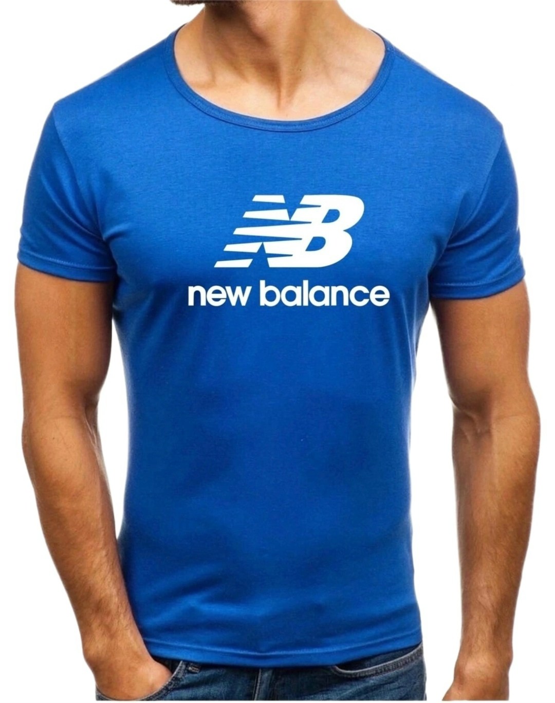 футболка new balance,футболка new balance футболка,футболка new balance мужская,футболка с коротким рукавом new balance essentials stacked logo cotton, синий,футболка с принтом essentials stacked logo
