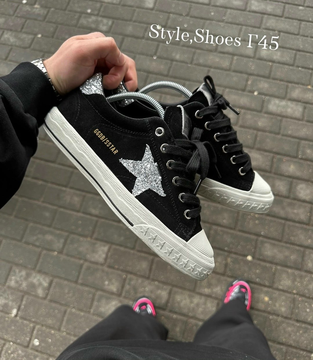 кеды super-star с блестками golden goose черный,,кеды golden goose,коричневые кроссовки ball star golden goose anthracite silver,кеды hi star с блестками golden goose черный