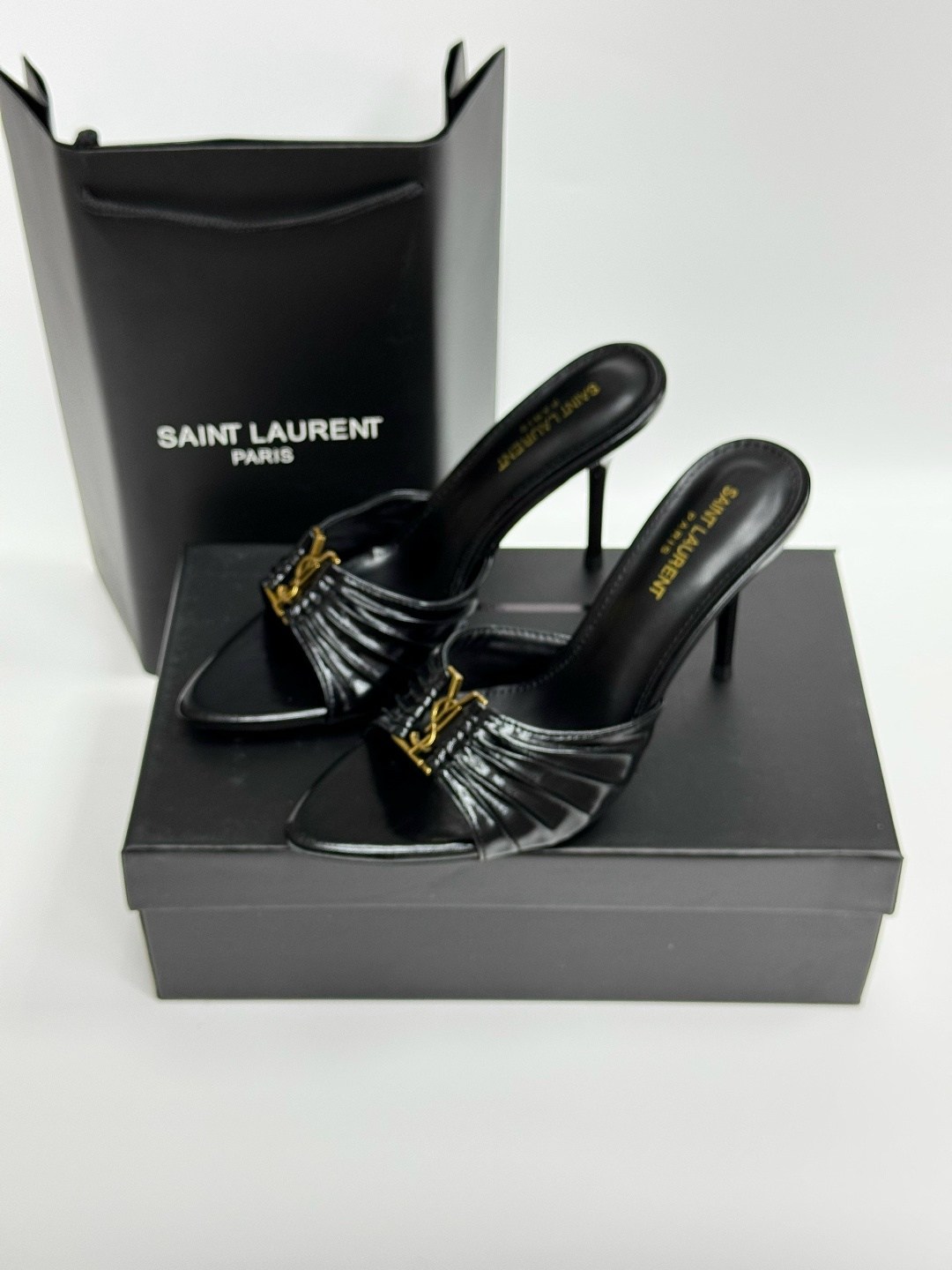 мюли женские,,мюли на каблуке,saint laurent туфли,кожаные мюли