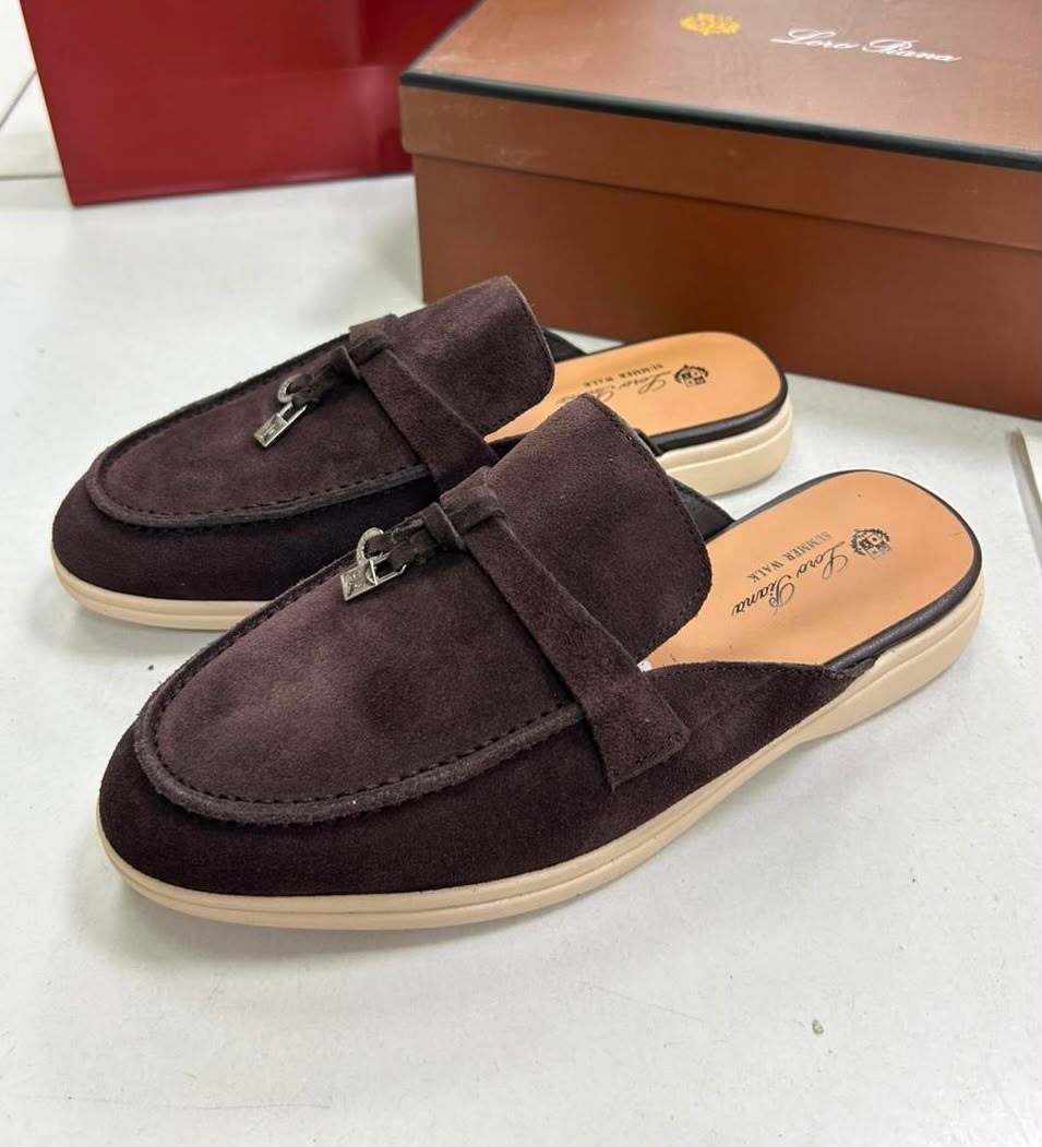 мюли loro piana,замшевые мюли loro piana open walk бежевые,женские замшевые мюли loro piana бежевые,обувь,сабо loro piana