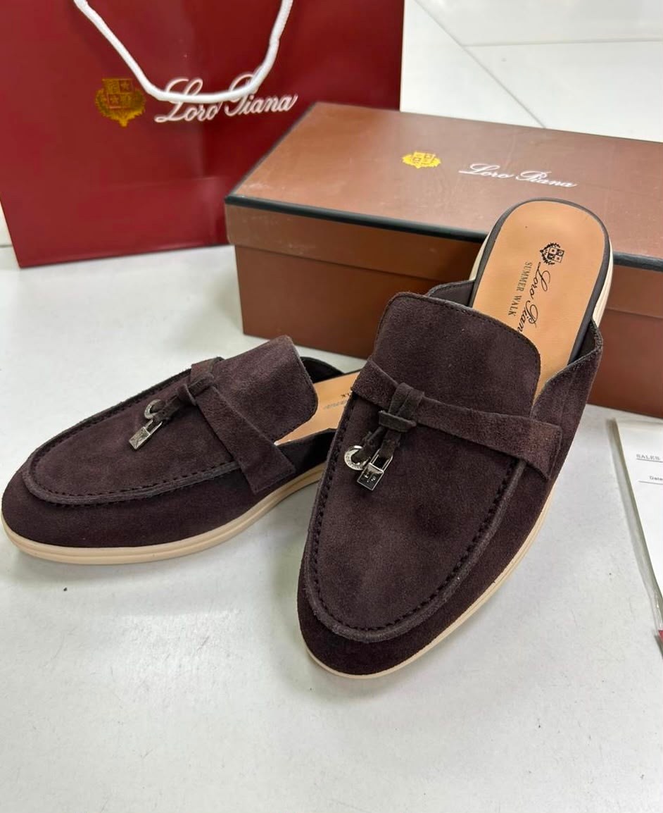 мюли loro piana,замшевые мюли loro piana open walk бежевые,женские замшевые мюли loro piana бежевые,обувь,сабо loro piana