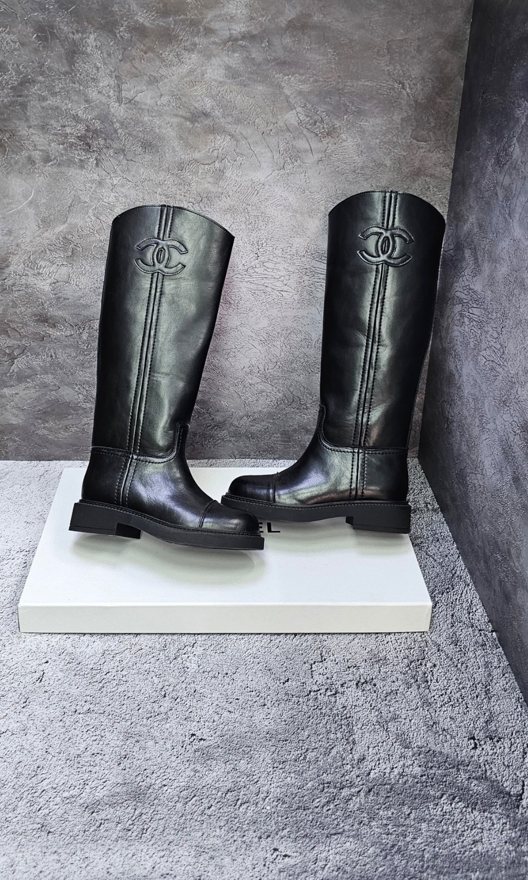 chanel сапоги,сапоги шанель,женские сапоги,женские кожаные сапоги chanel premium black,