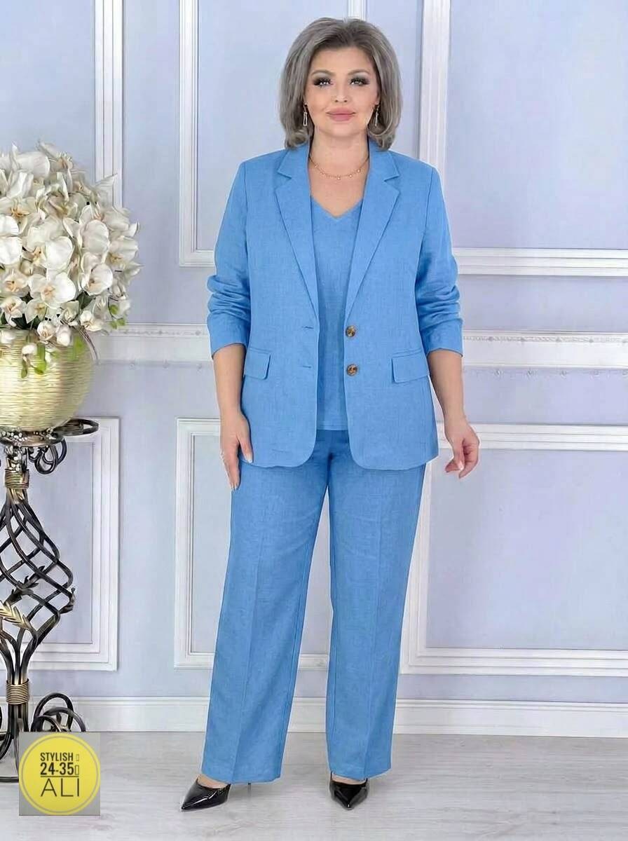брючный костюм aira style 24220 голубой тройка,костюм брючный 24220 голубой aira style,брючный костюм ninele 5959 небесный,брючный костюм,костюм брючный 4112-3 голубой-принт elady