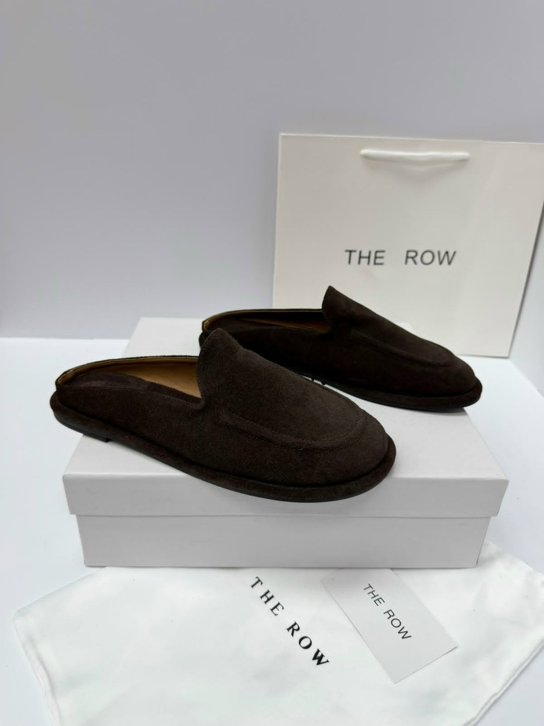 лоферы the row,,лоферы замшевые,женские замшевые коричневые лоферы the row с мехом, the row