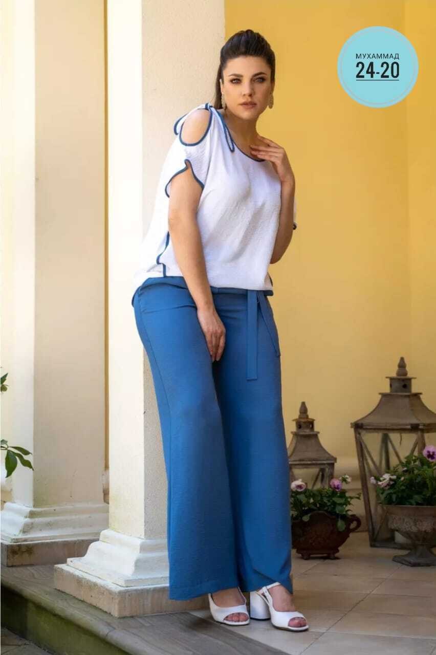 andina 915 черный+белый, брючный комплект,брючный комплект,костюм женский брючный,брюки женские повседневные,костюм с брюками