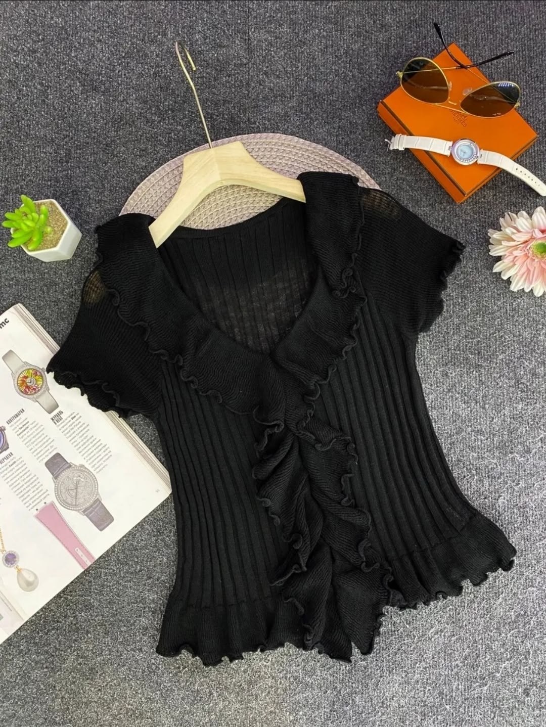 блузка с оборками,вязаная блузка,модная блузка,кофточка,женская блузка