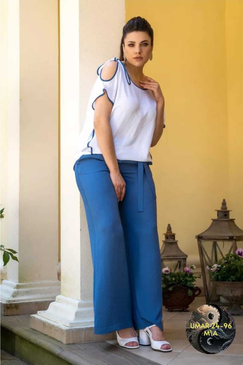 andina 915 черный+белый, брючный комплект,брючный комплект,костюм женский брючный,костюм с брюками,брюки женские повседневные